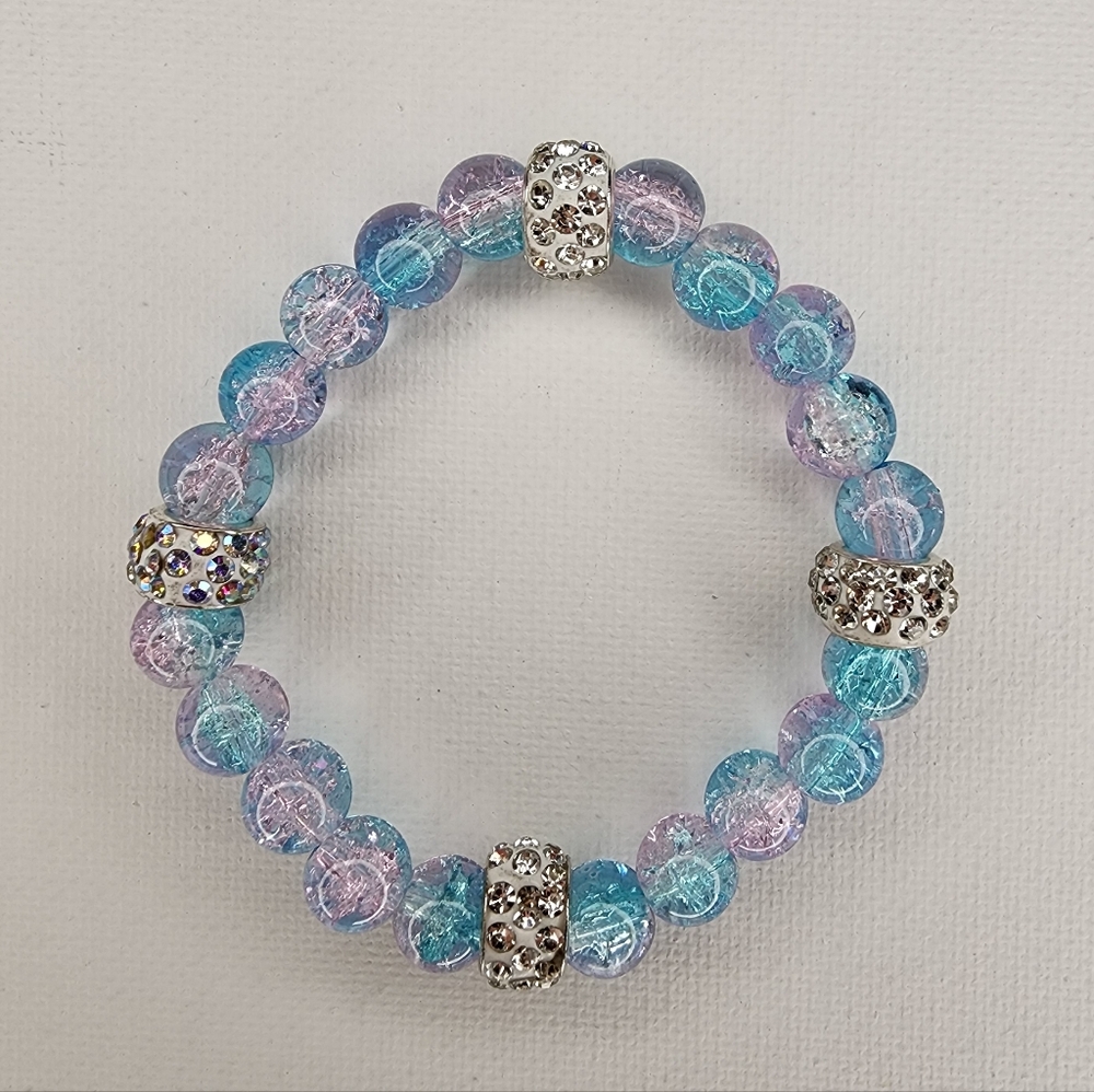 Sparkle Mermaid Crackle Bead Stretch Bracelet
